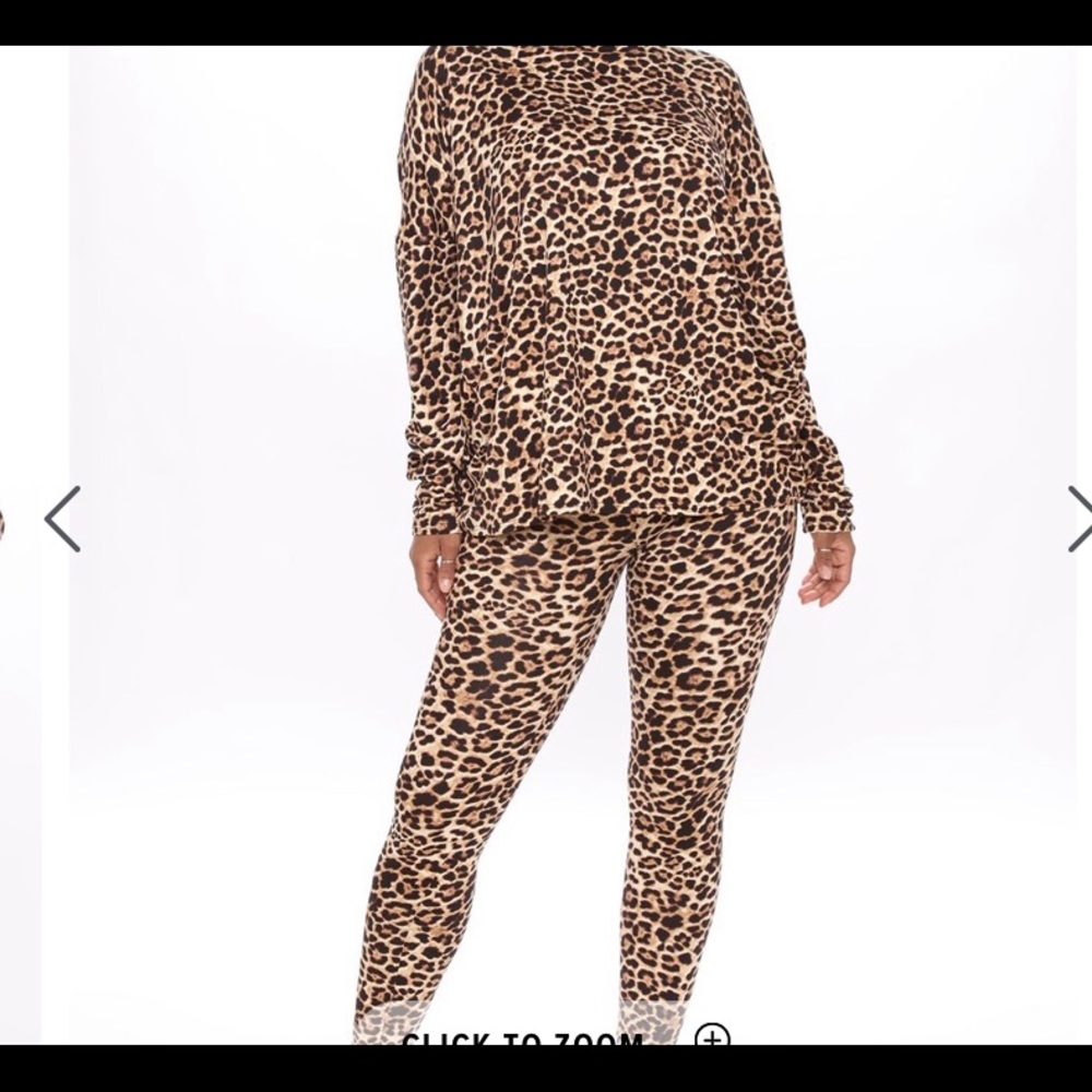 Leopard twist back Fashion Nova leggings set
